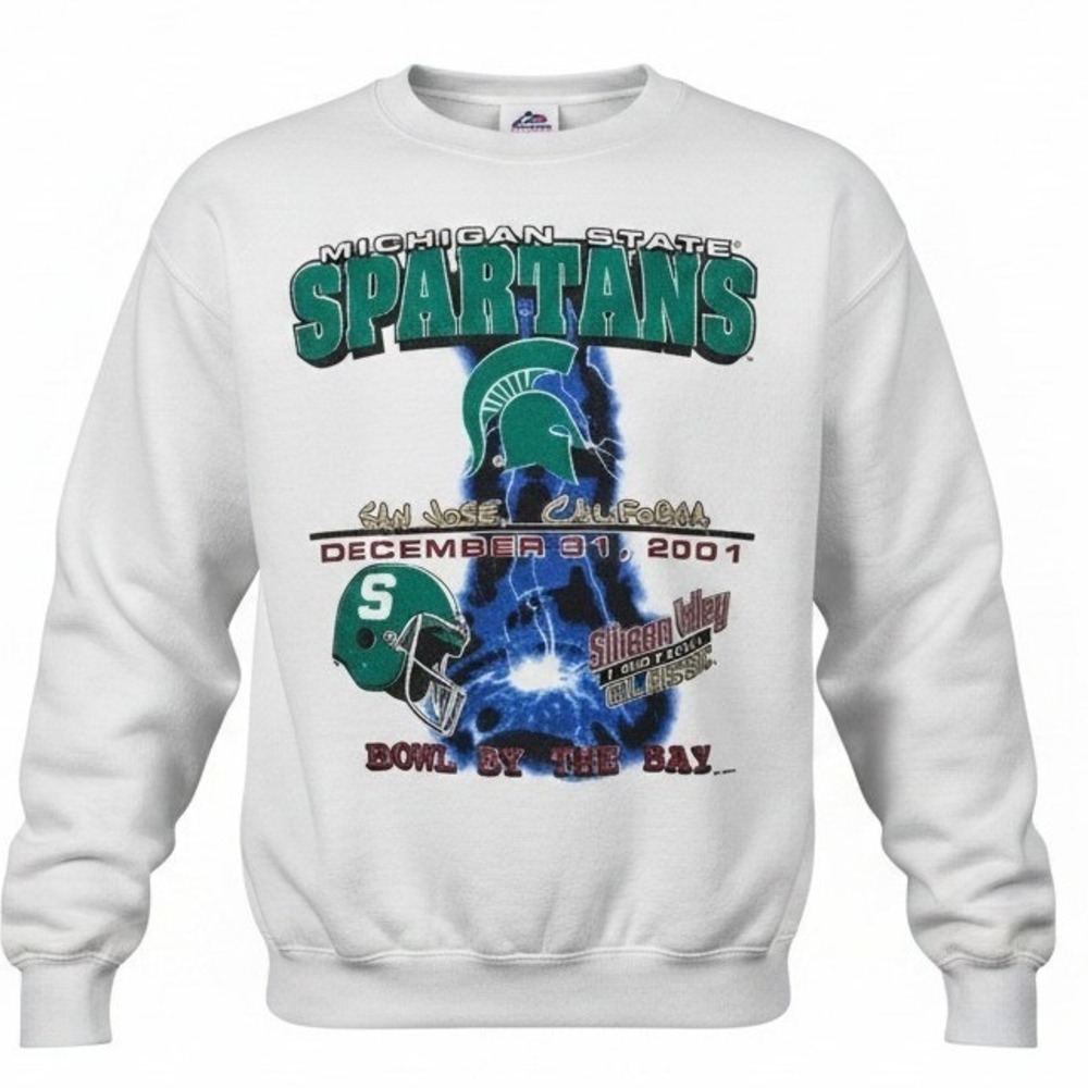 Vintage Michigan State Spartans 2001 Bowl Game Crewneck Sweatshirt Men Medium